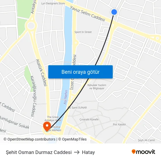 Şehit Osman Durmaz Caddesi to Hatay map