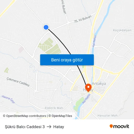 Şükrü Balcı Caddesi 3 to Hatay map