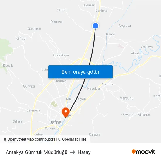 Antakya Gümrük Müdürlüğü to Hatay map