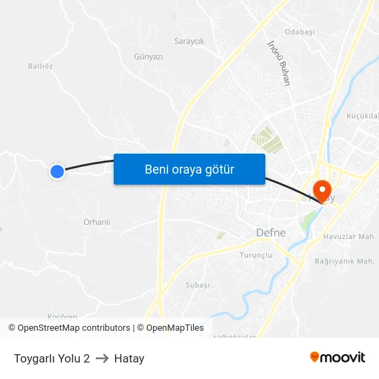 Toygarlı Yolu 2 to Hatay map