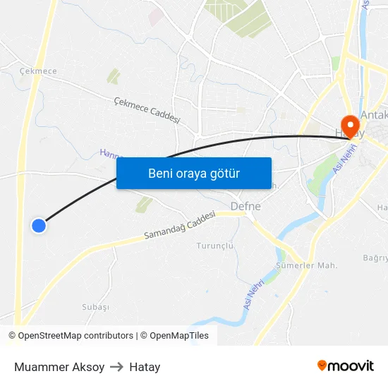 Muammer Aksoy to Hatay map