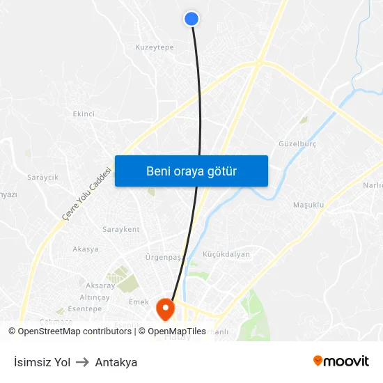 İsimsiz Yol to Antakya map