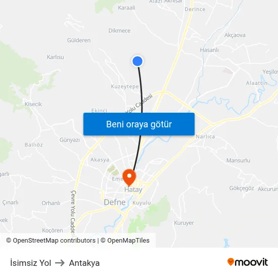 İsimsiz Yol to Antakya map