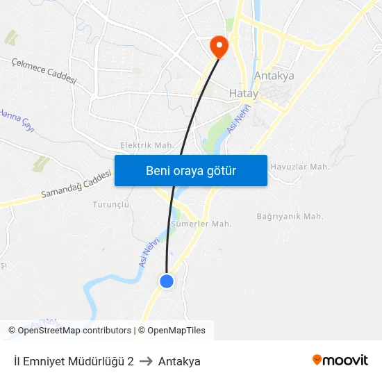 İl Emniyet Müdürlüğü 2 to Antakya map