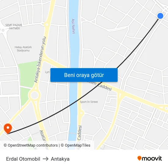 Erdal Otomobil to Antakya map