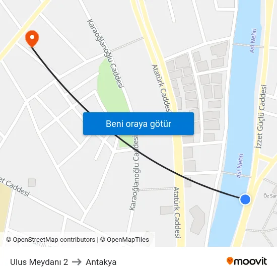 Ulus Meydanı 2 to Antakya map