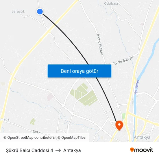 Şükrü Balcı Caddesi 4 to Antakya map