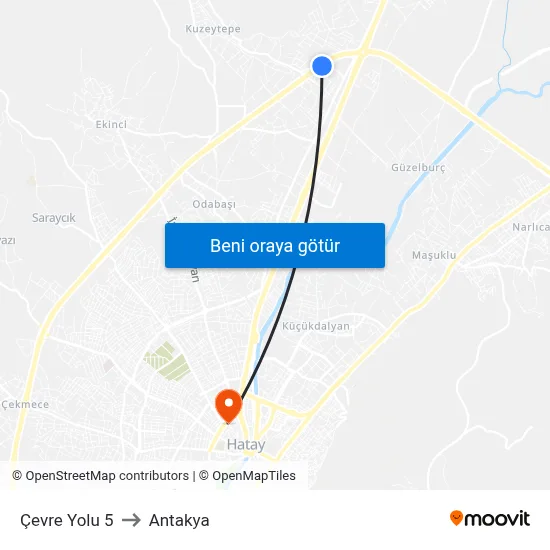 Çevre Yolu 5 to Antakya map