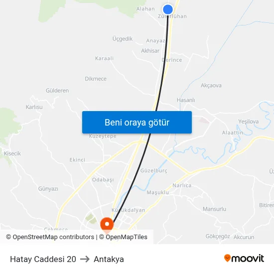Hatay Caddesi 20 to Antakya map