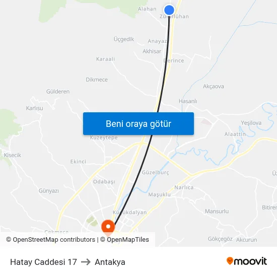 Hatay Caddesi 17 to Antakya map