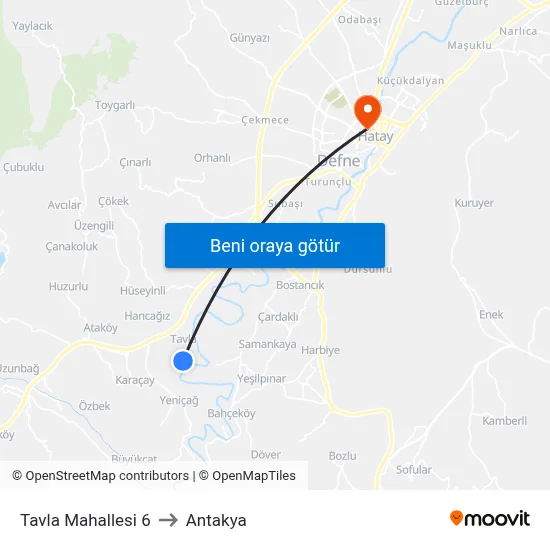 Tavla Mahallesi 6 to Antakya map
