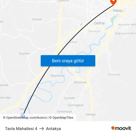 Tavla Mahallesi 4 to Antakya map