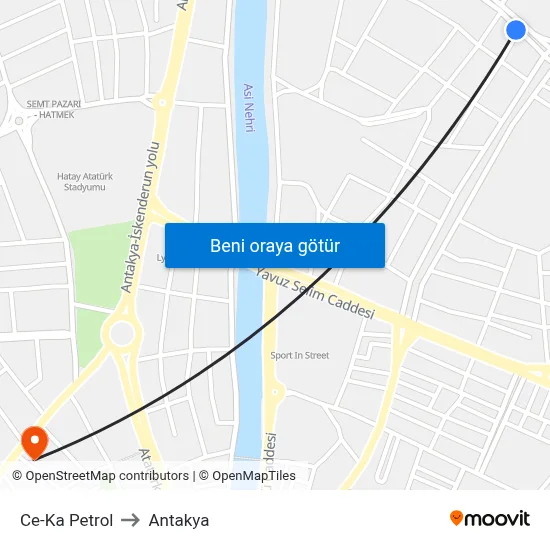 Ce-Ka Petrol to Antakya map