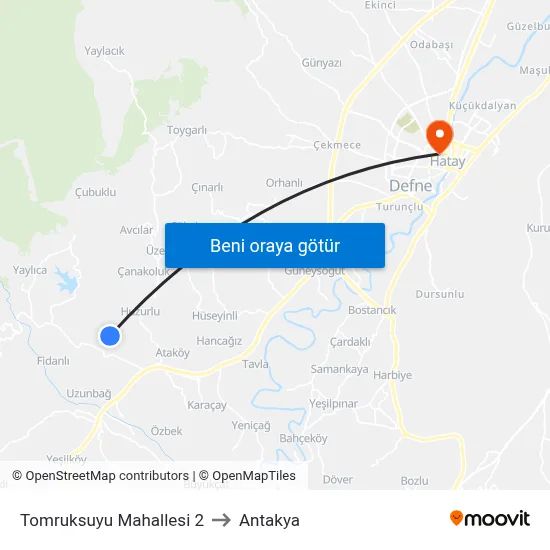 Tomruksuyu Mahallesi 2 to Antakya map