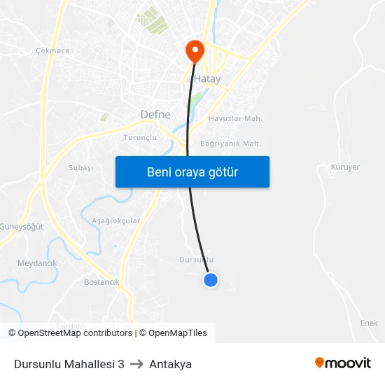 Dursunlu Mahallesi 3 to Antakya map