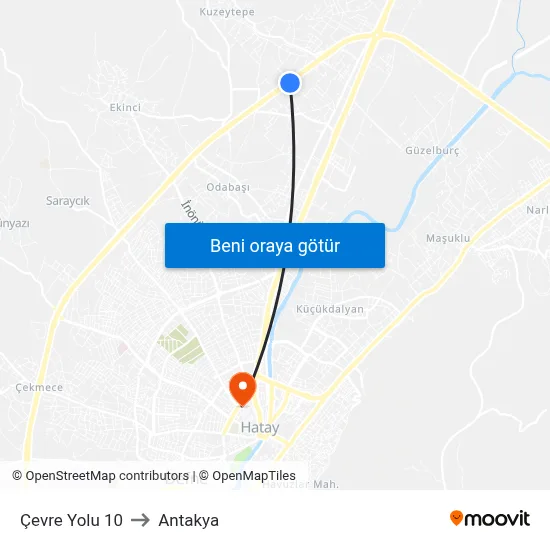 Çevre Yolu 10 to Antakya map
