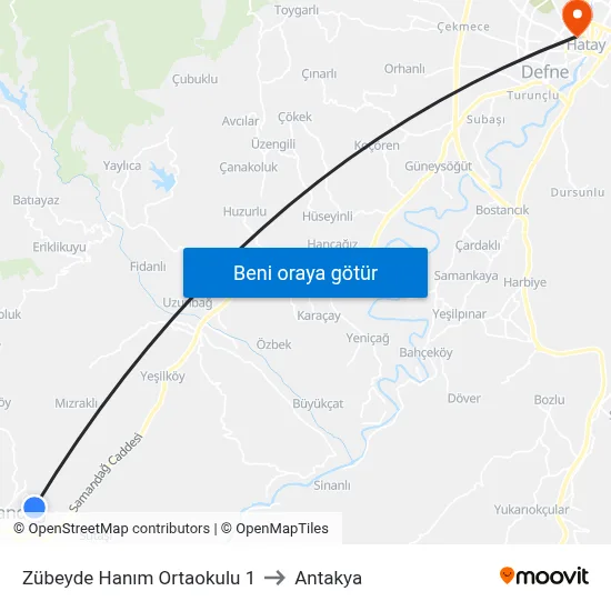 Zübeyde Hanım Ortaokulu 1 to Antakya map