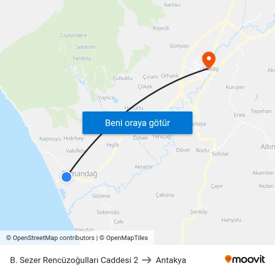 B. Sezer Rencüzoğulları Caddesi 2 to Antakya map