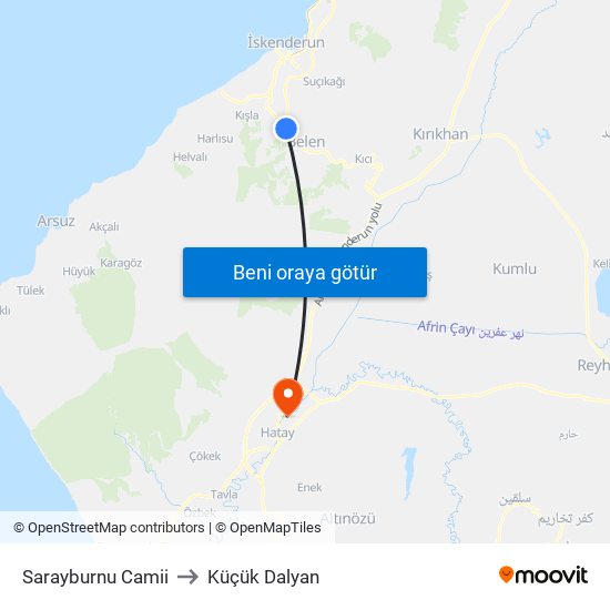 Sarayburnu Camii to Küçük Dalyan map