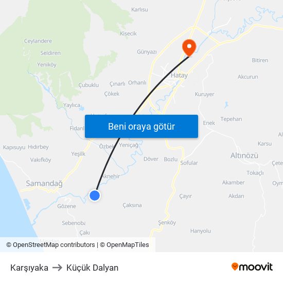 Karşıyaka to Küçük Dalyan map