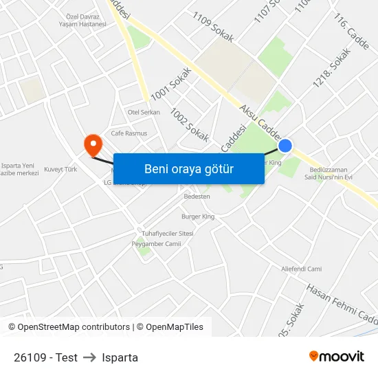 26109 - Test to Isparta map