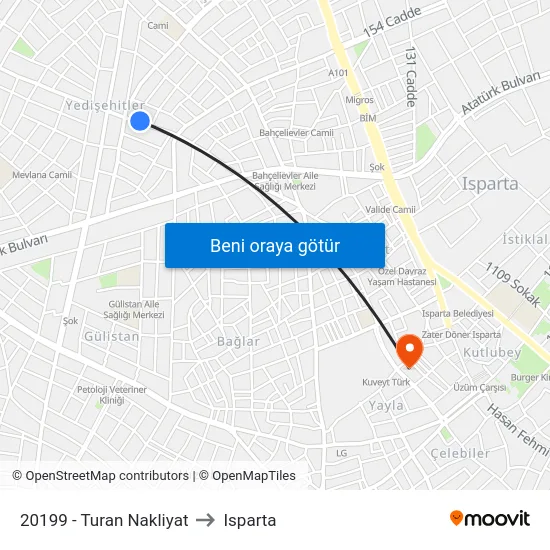 20199 - Turan Nakliyat to Isparta map