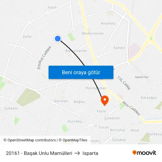 20161 - Başak Unlu Mamülleri to Isparta map