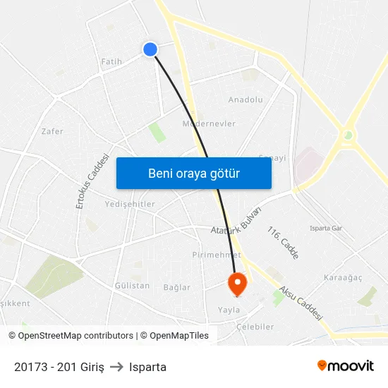 20173 - 201 Giriş to Isparta map