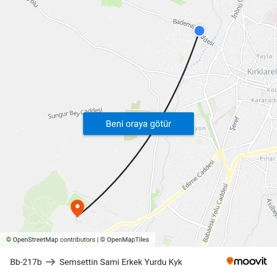 Bb-217b to Semsettin Sami Erkek Yurdu Kyk map