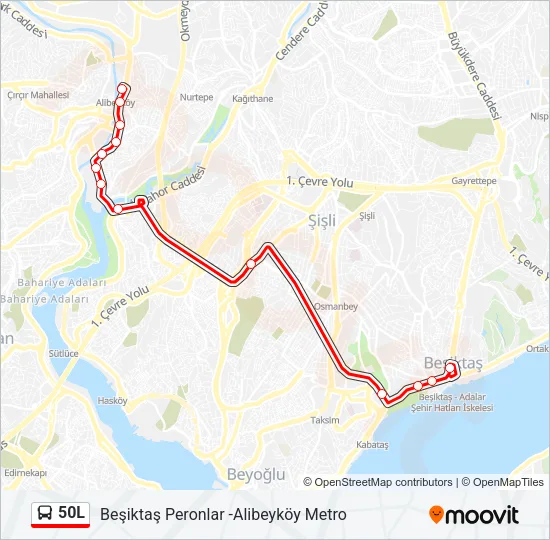 50L Bus Line Map