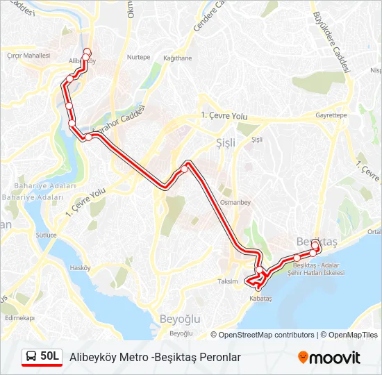 50L Bus Line Map