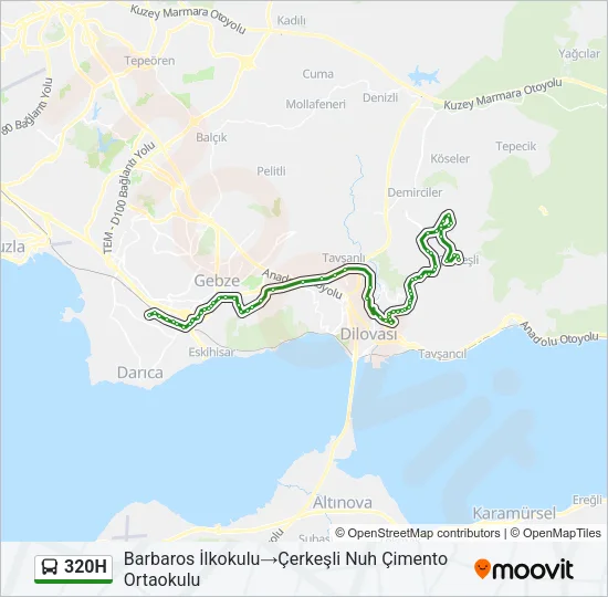 320H Bus Line Map
