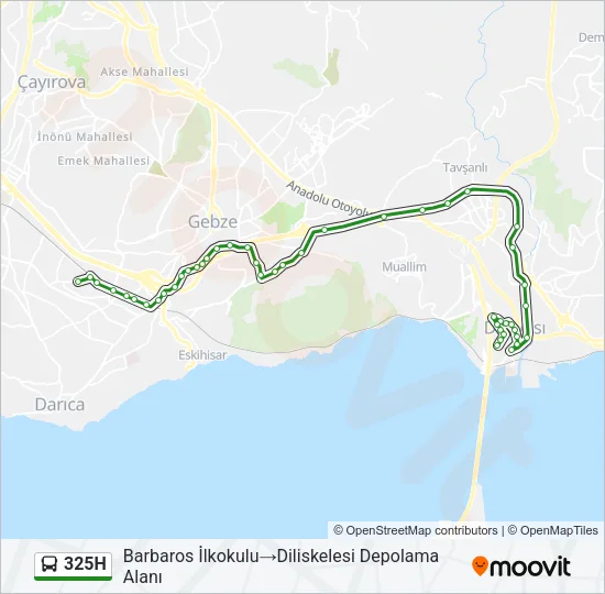 325H Bus Line Map