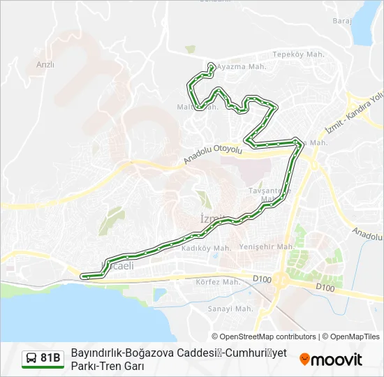 81B Bus Line Map