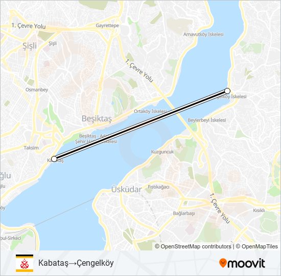 ÇENGELKÖY - KABATAŞ ferry Line Map