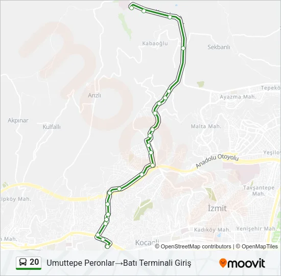 20 Bus Line Map