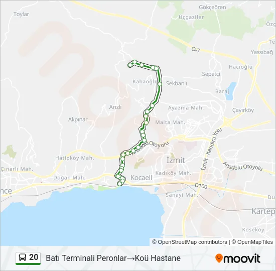 20 Bus Line Map