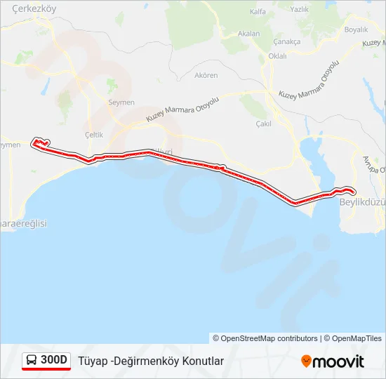 300D Bus Line Map