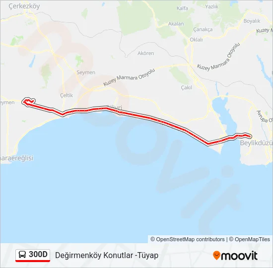 300D Bus Line Map