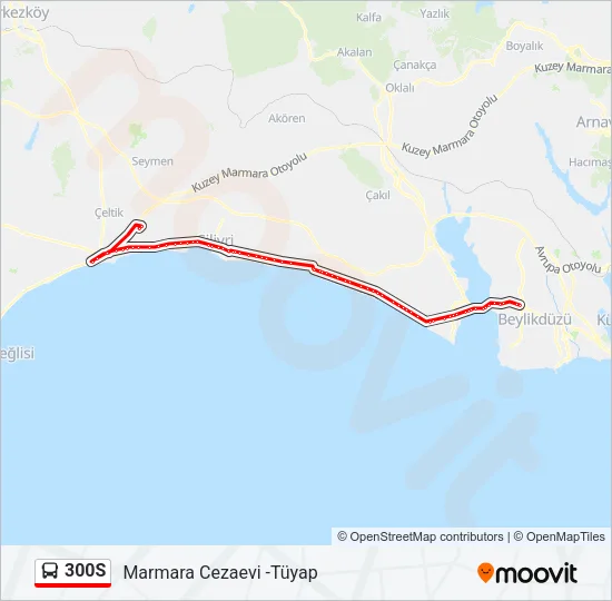 300S Bus Line Map