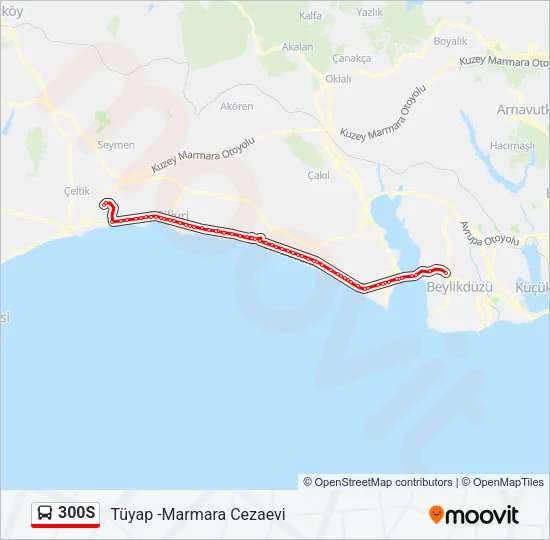 300S Bus Line Map