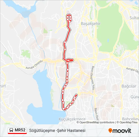 MR52 Bus Line Map
