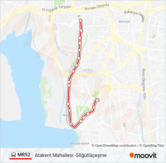 MR52 Bus Line Map
