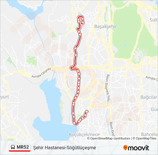 MR52 Bus Line Map