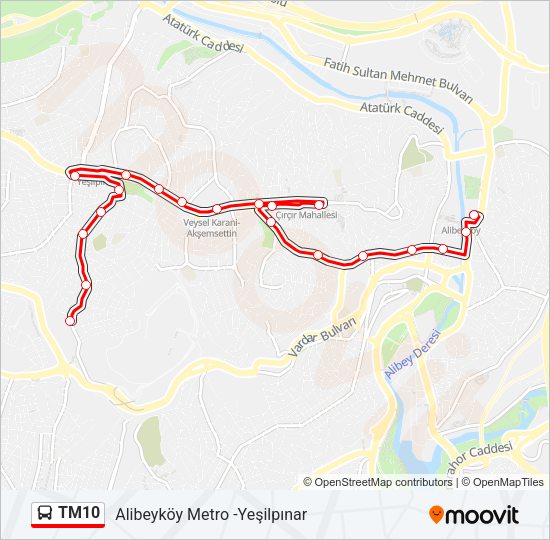 TM10 Bus Line Map