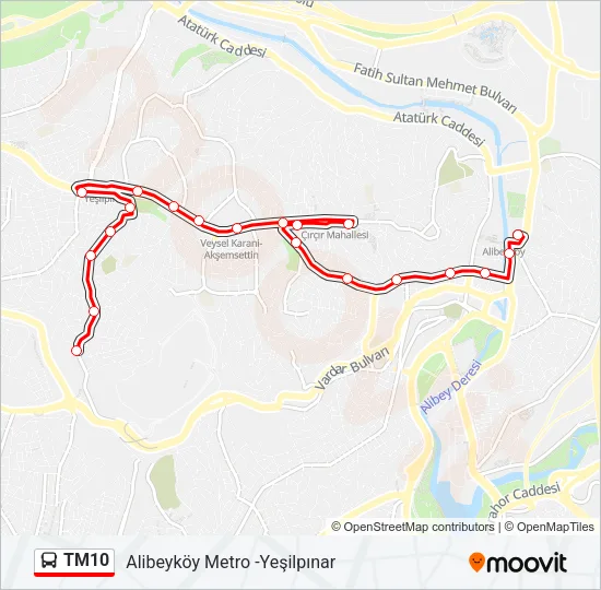 TM10 Bus Line Map