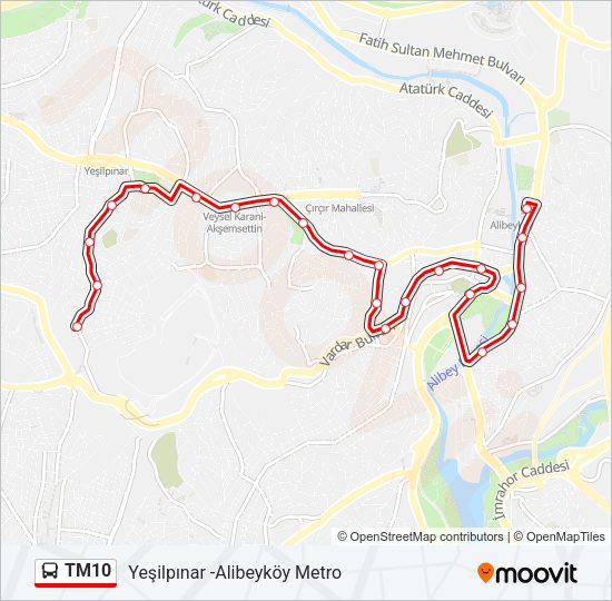 TM10 Bus Line Map