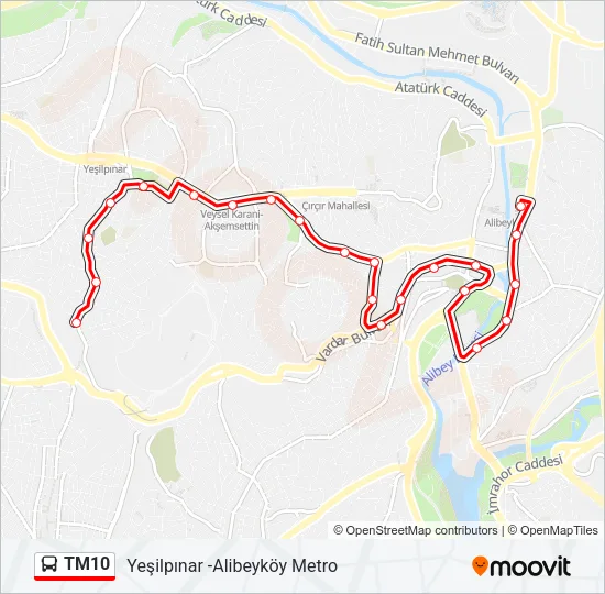 TM10 Bus Line Map