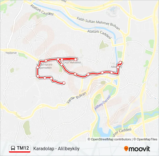 TM12 Bus Line Map