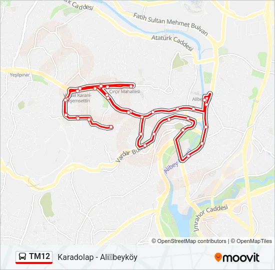 TM12 Bus Line Map